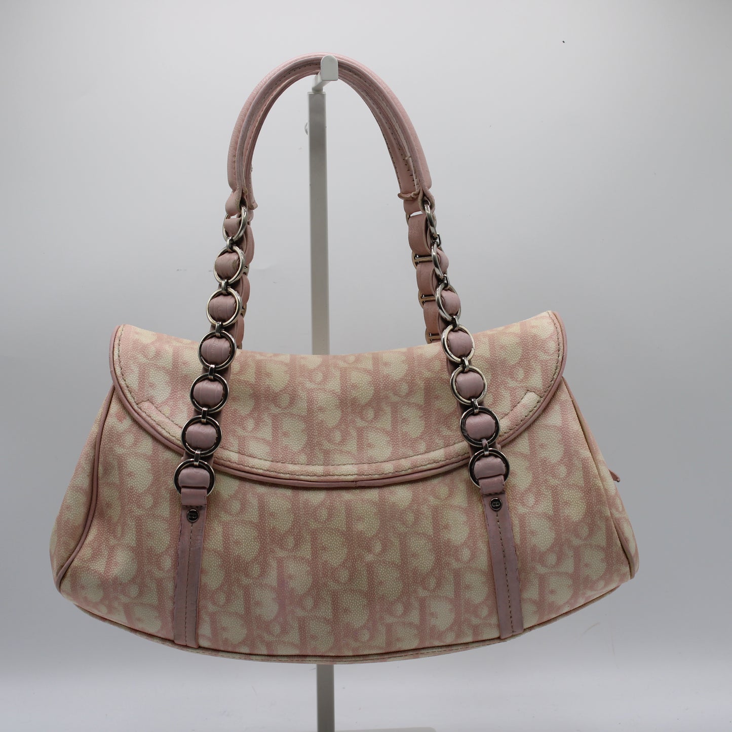 Christian Dior Pink Trotter Canvas Romantique Bow Flap Bag