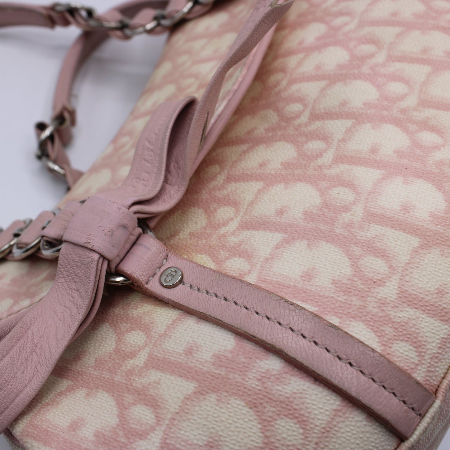 Christian Dior Pink Trotter Canvas Romantique Bow Flap Bag