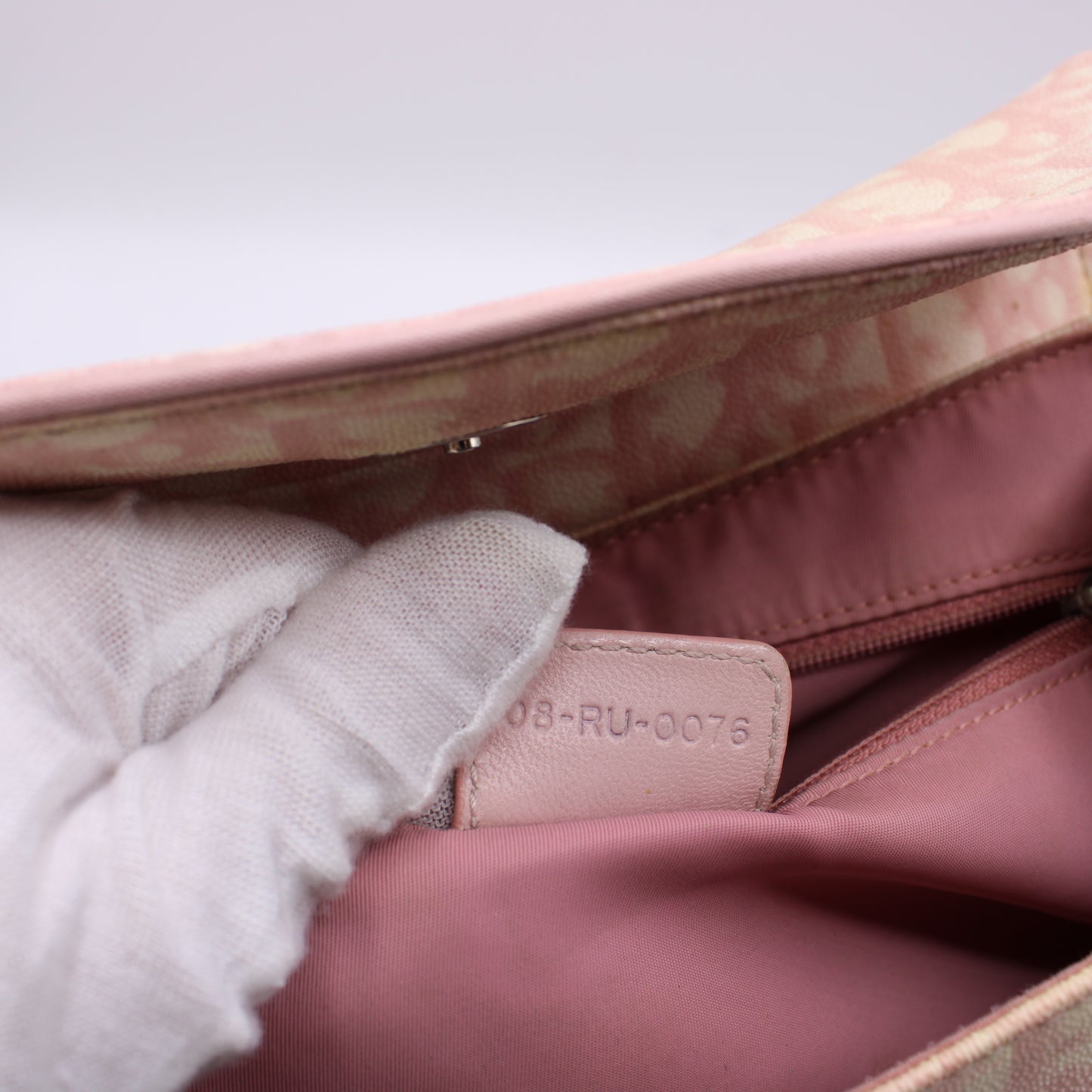 Christian Dior Pink Trotter Canvas Romantique Bow Flap Bag