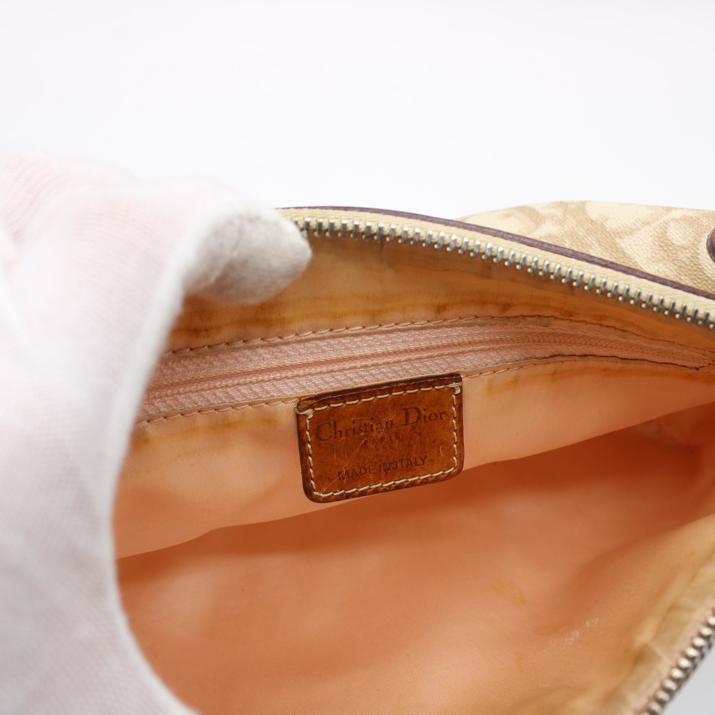 Christian Dior Beige Romantique Heart Charm Shoulder Crossbody Bag