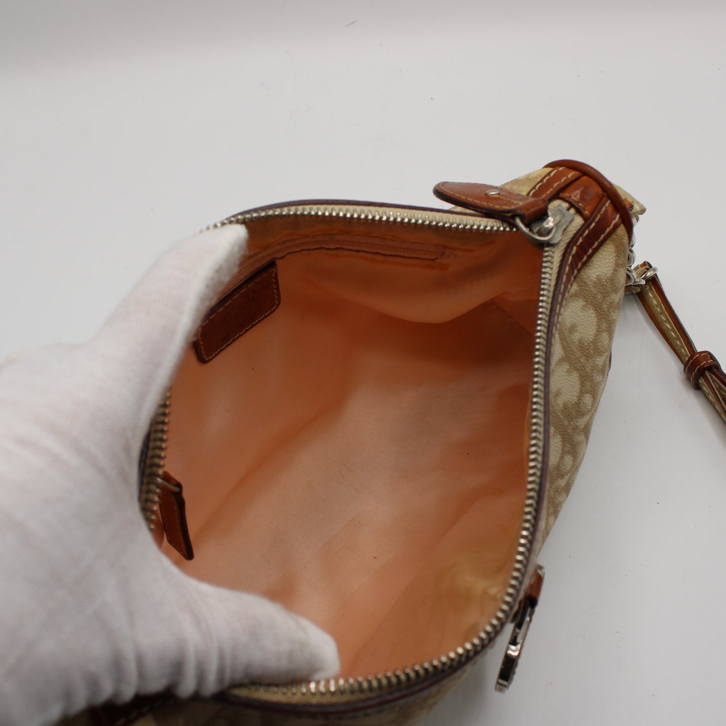 Christian Dior Beige Romantique Heart Charm Shoulder Crossbody Bag