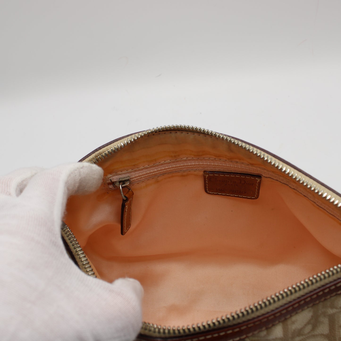 Christian Dior Beige Romantique Heart Charm Shoulder Crossbody Bag