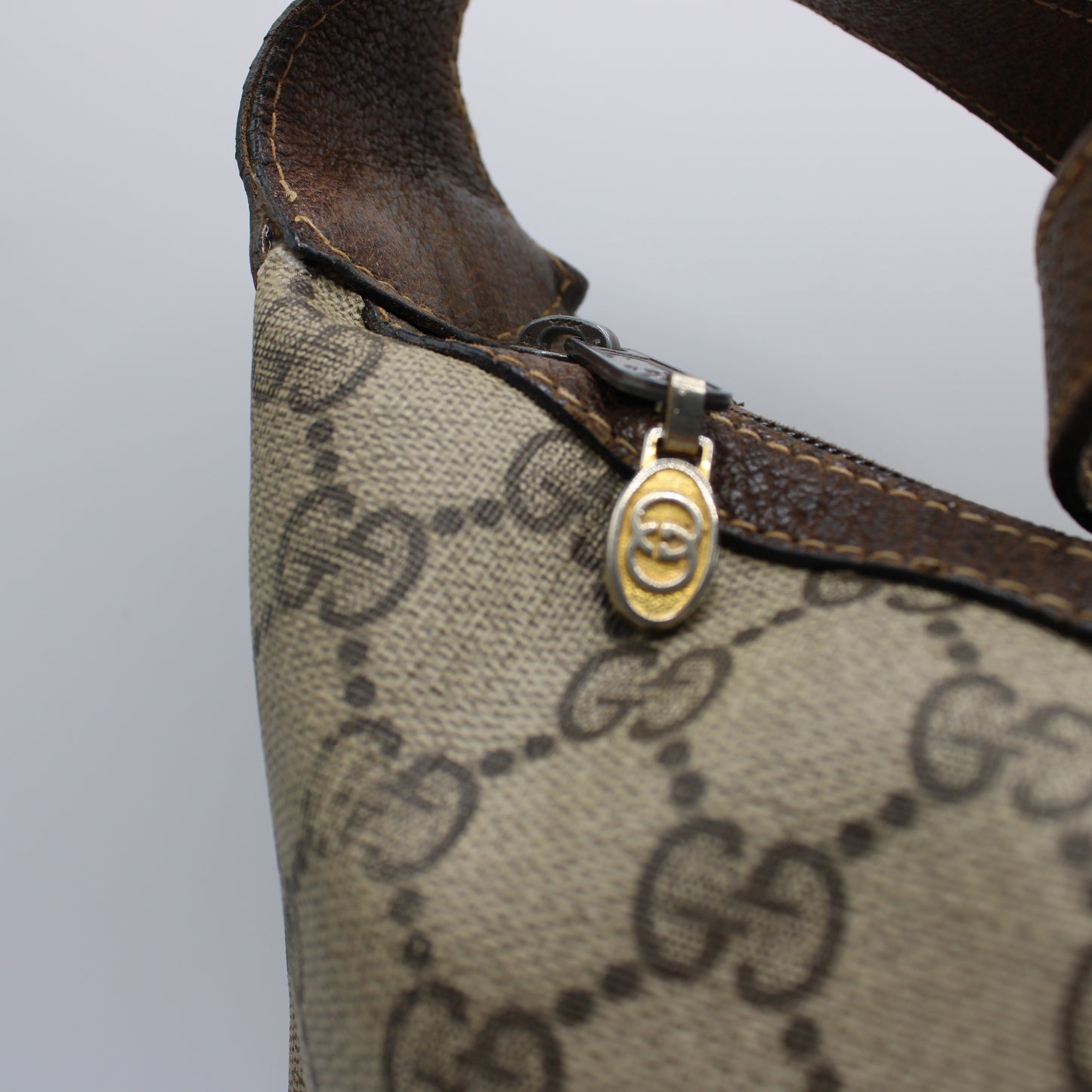 Gucci Beige Brown Coated Canvas Ophidia Hobo Shoulder Bag