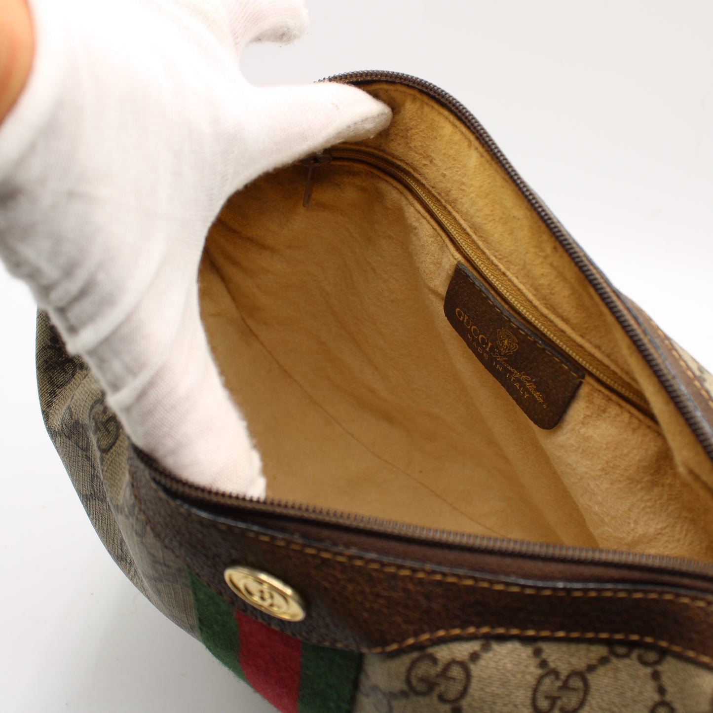 Gucci Beige Brown Coated Canvas Ophidia Hobo Shoulder Bag