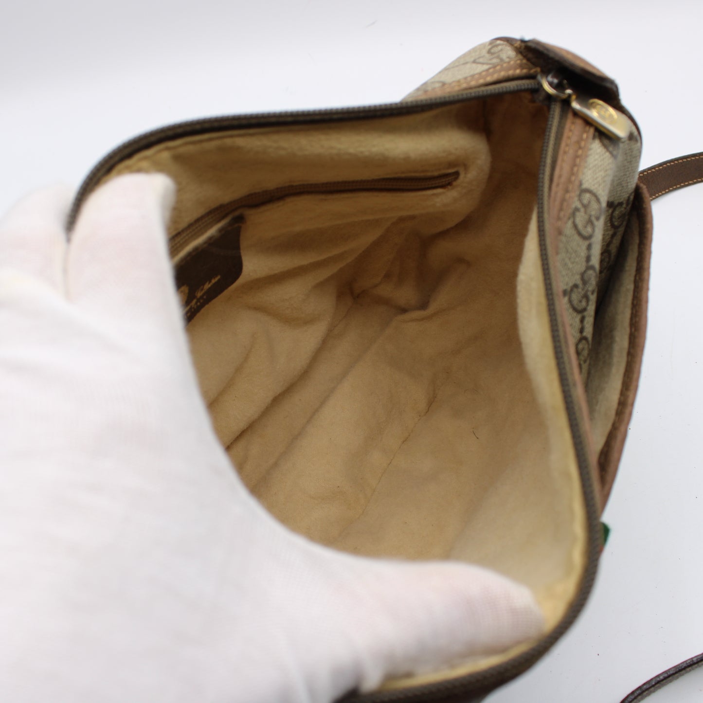 Gucci Brown GG Supreme Canvas Ophidia Leather Crossbody Bag