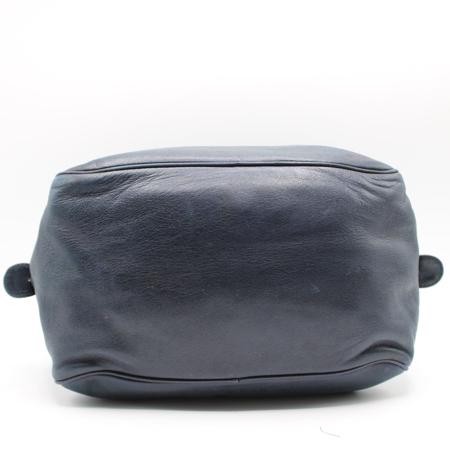 Christian Dior Navy Lambskin Leather Gold Charm Boston Bag