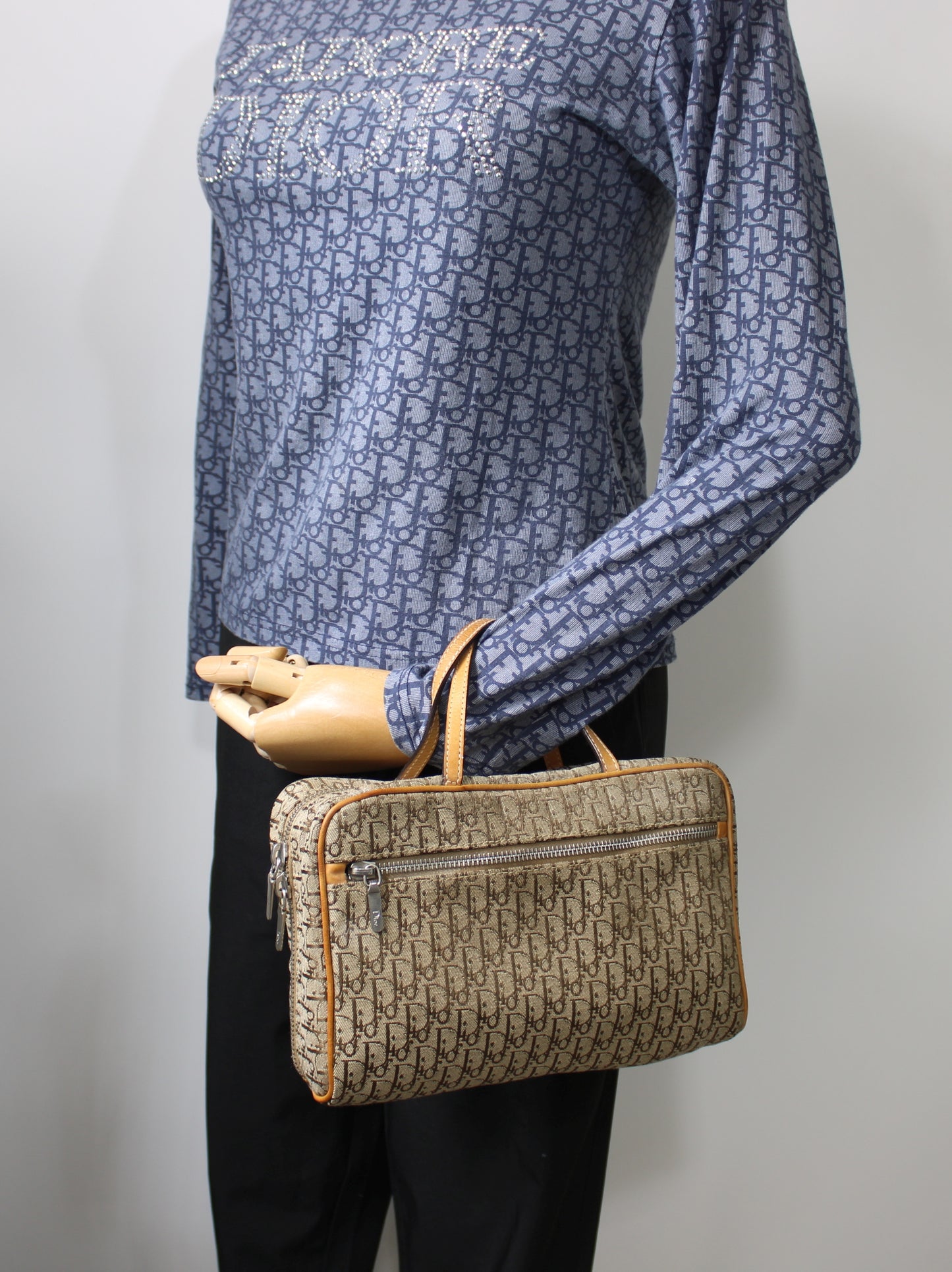 Christian Dior Brown Trotter Canvas Mini Handbag