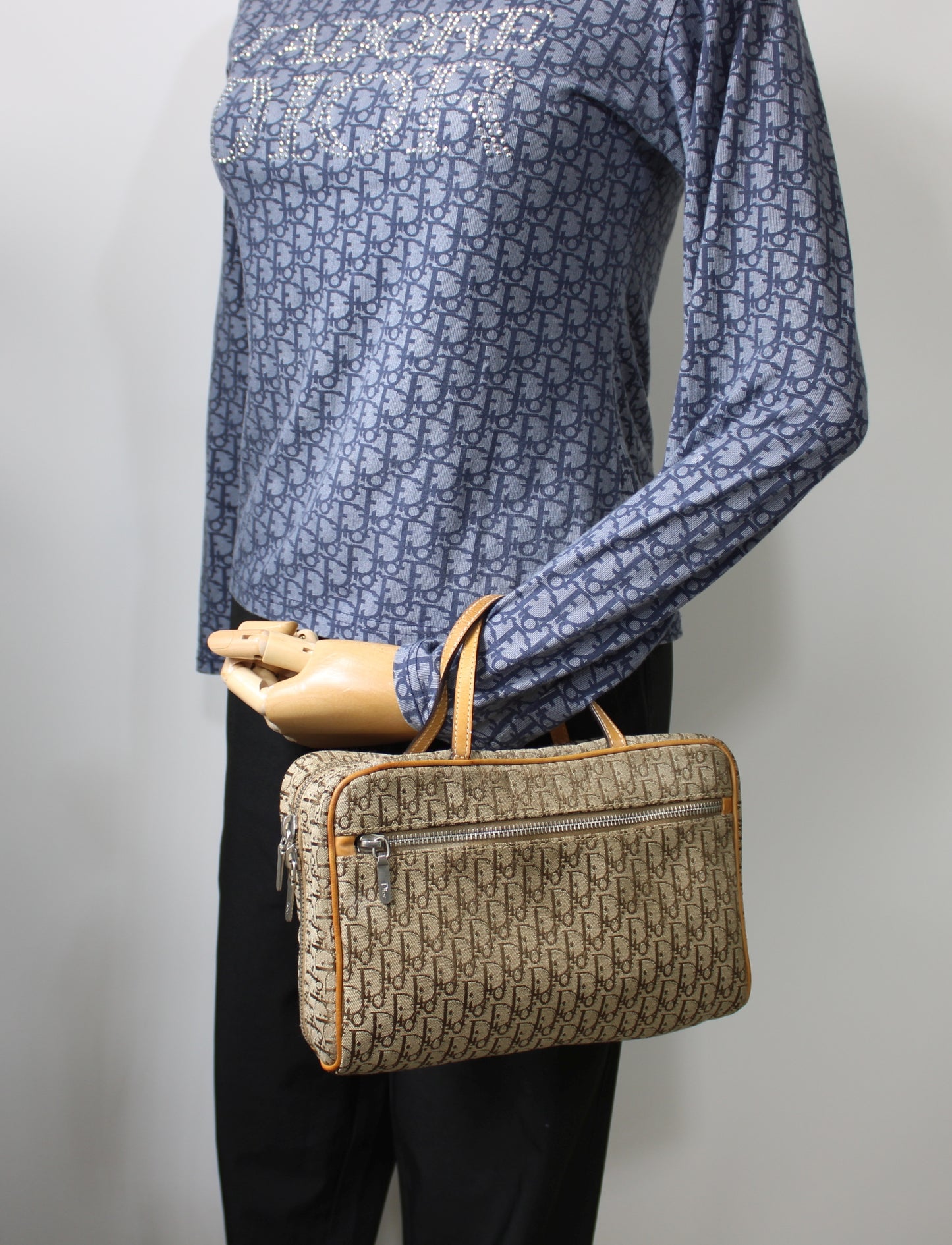 Christian Dior Brown Trotter Canvas Mini Handbag