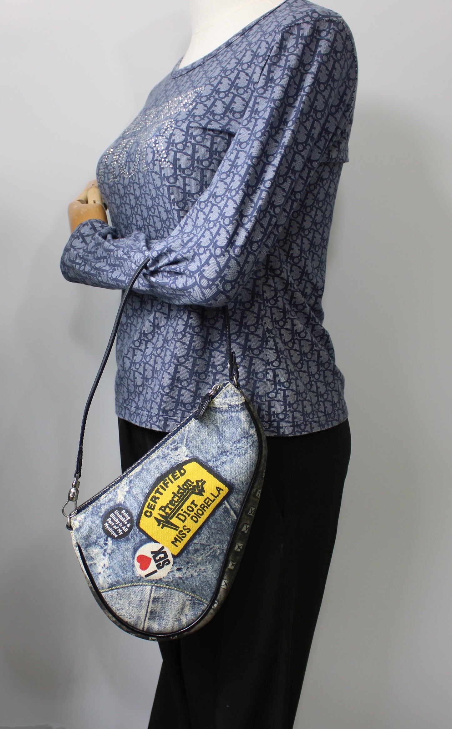 Christian Dior Denim Miss Diorella Saddle Bag