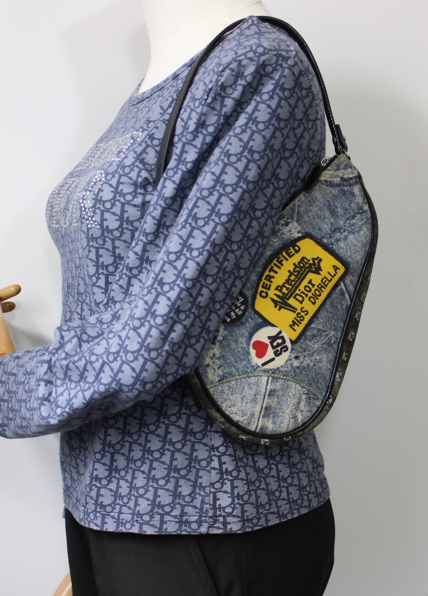 Christian Dior Denim Miss Diorella Saddle Bag