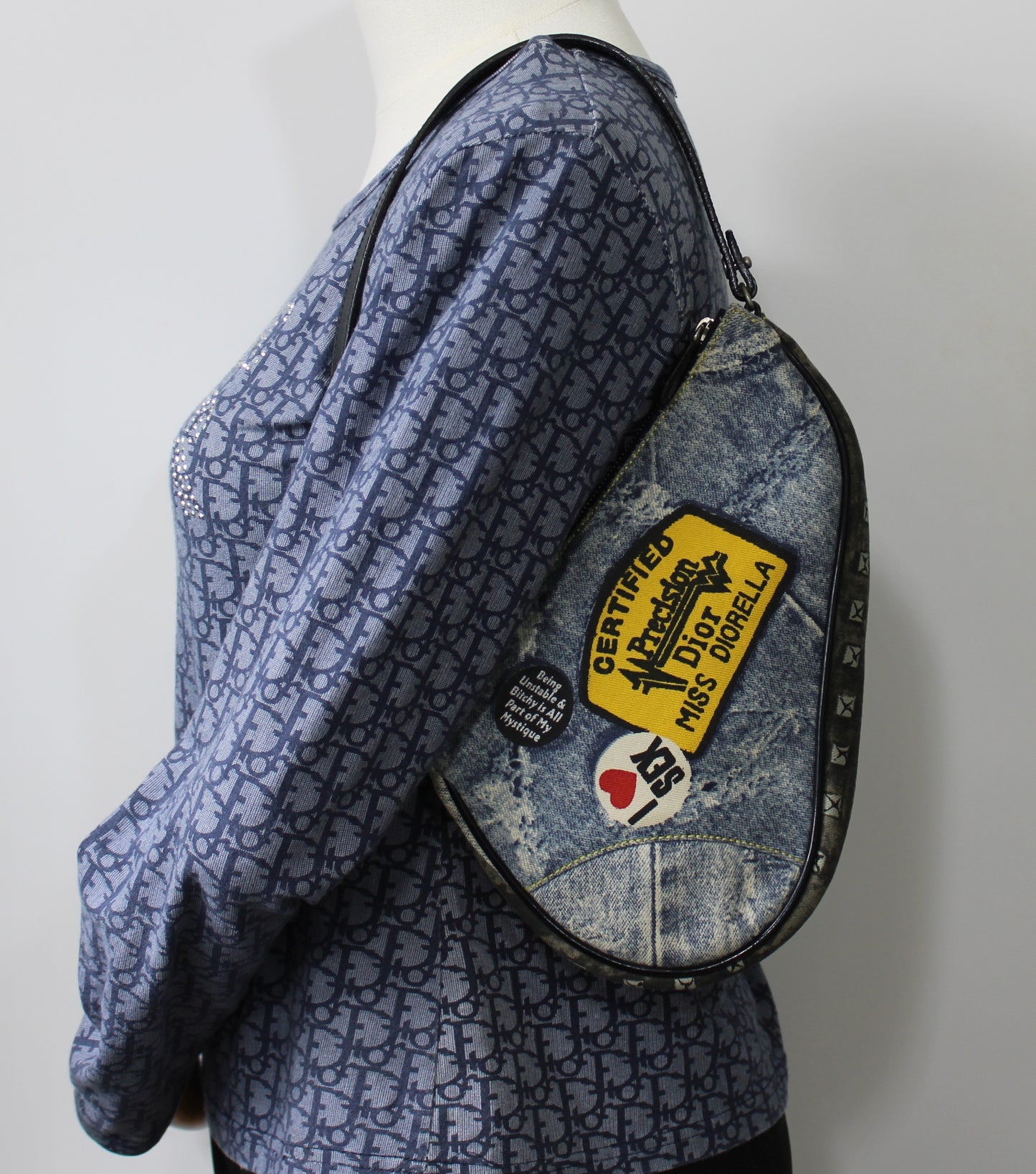 Christian Dior Denim Miss Diorella Saddle Bag