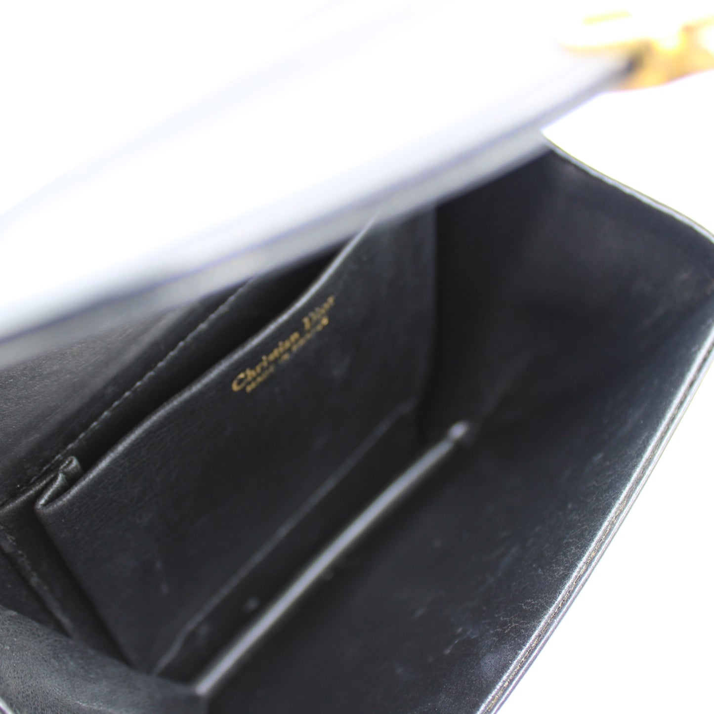 Christian Dior Black Leather Flap Chain Crossbody Bag