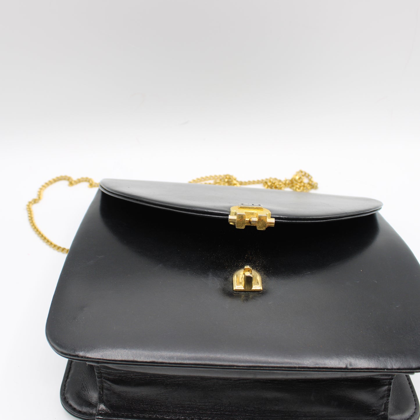 Christian Dior Black Leather Flap Chain Crossbody Bag