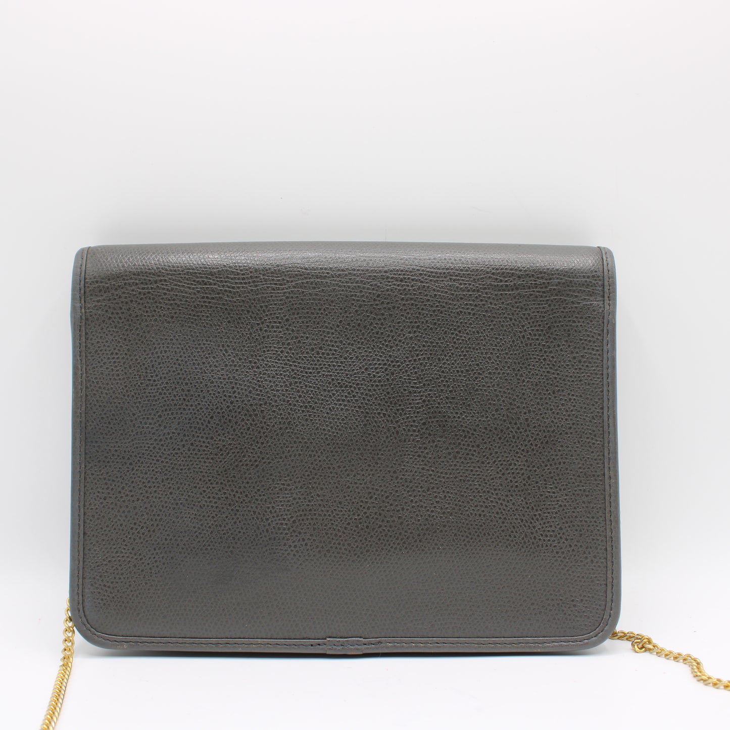 Christian Dior Gray Textured Leather Flap Crossbody Bag