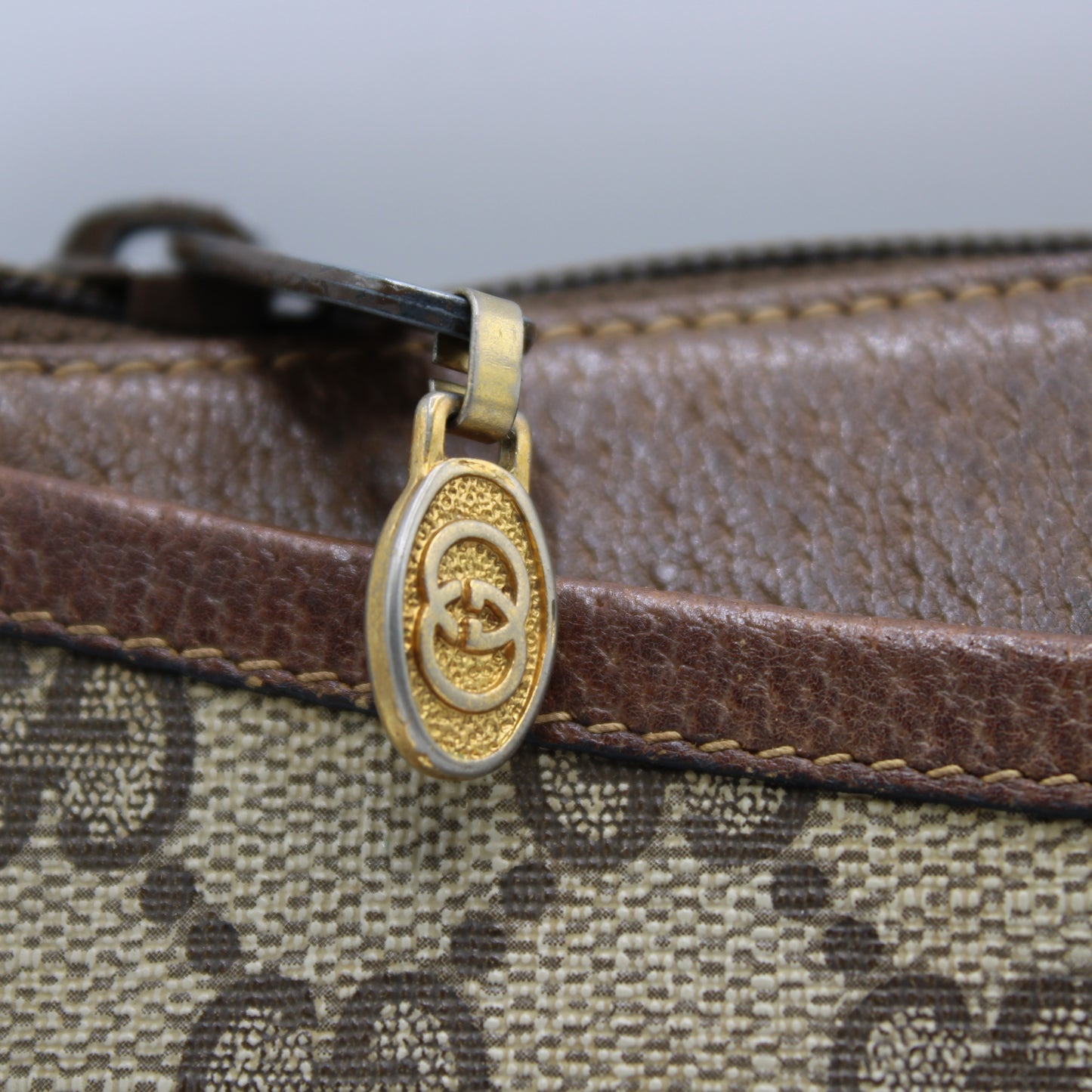 Gucci Brown GG Coated Canvas Leather Trim Mini Crossbody Bag