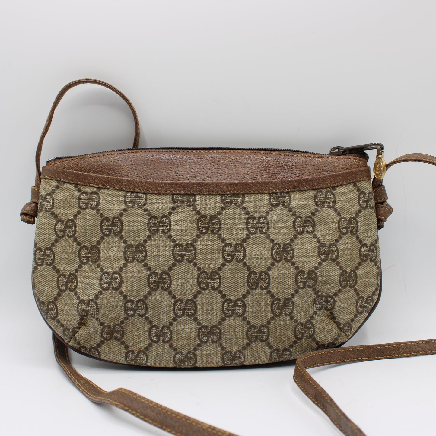 Gucci Brown GG Coated Canvas Leather Trim Mini Crossbody Bag