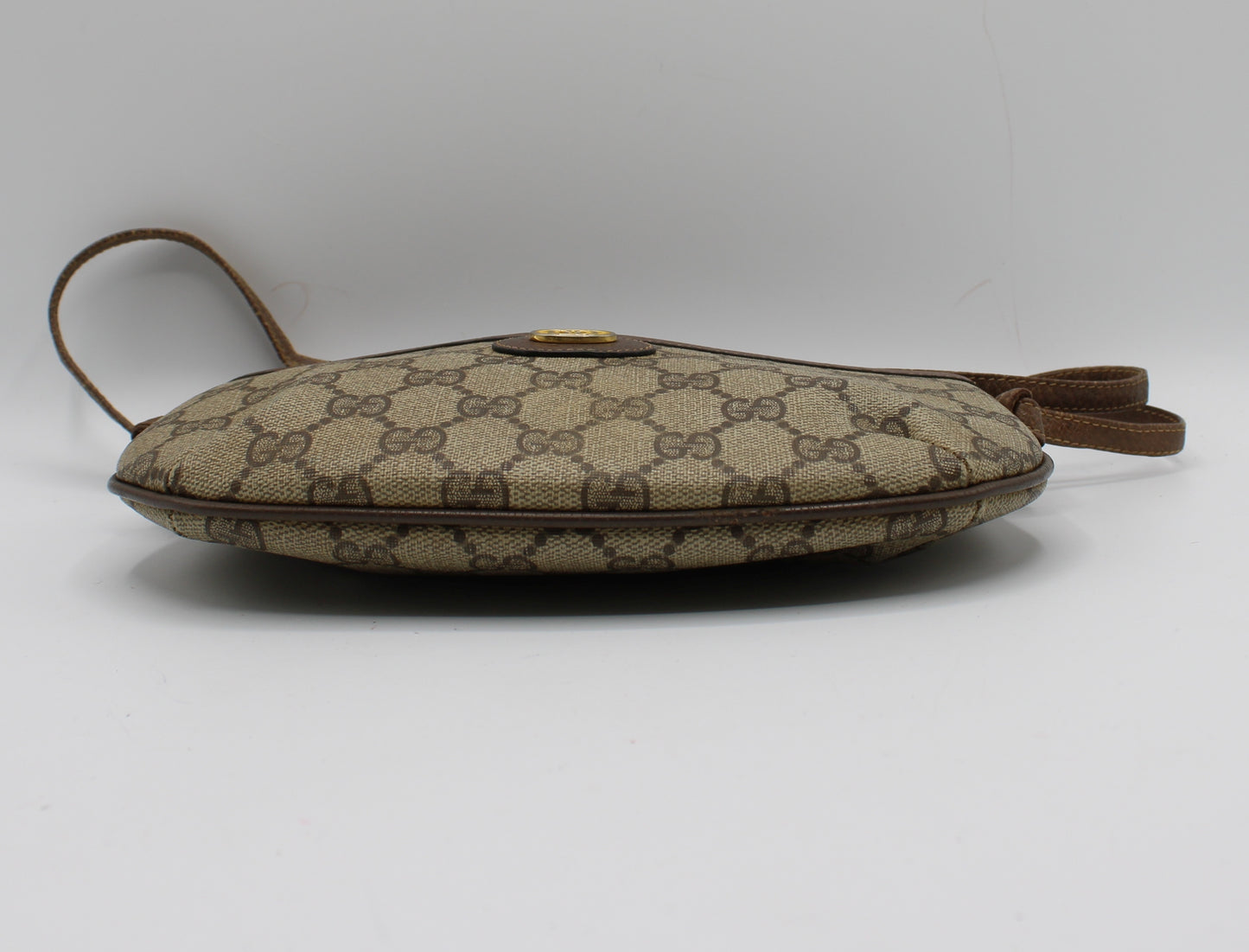 Gucci Brown GG Coated Canvas Leather Trim Mini Crossbody Bag