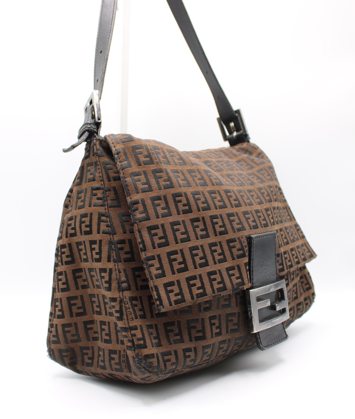 Fendi Brown Zucca Canvas Mama Baguette Shoulder Bag