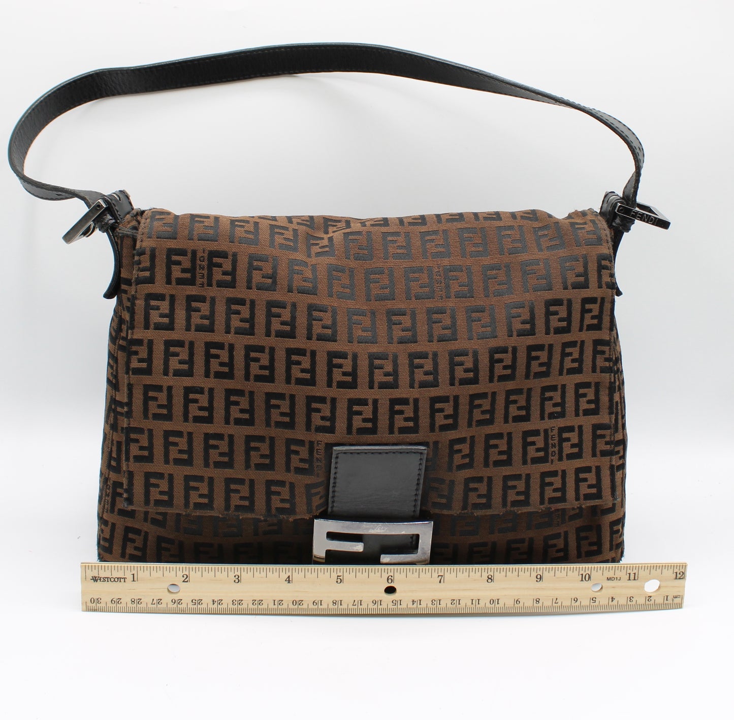 Fendi Brown Zucca Canvas Mama Baguette Shoulder Bag