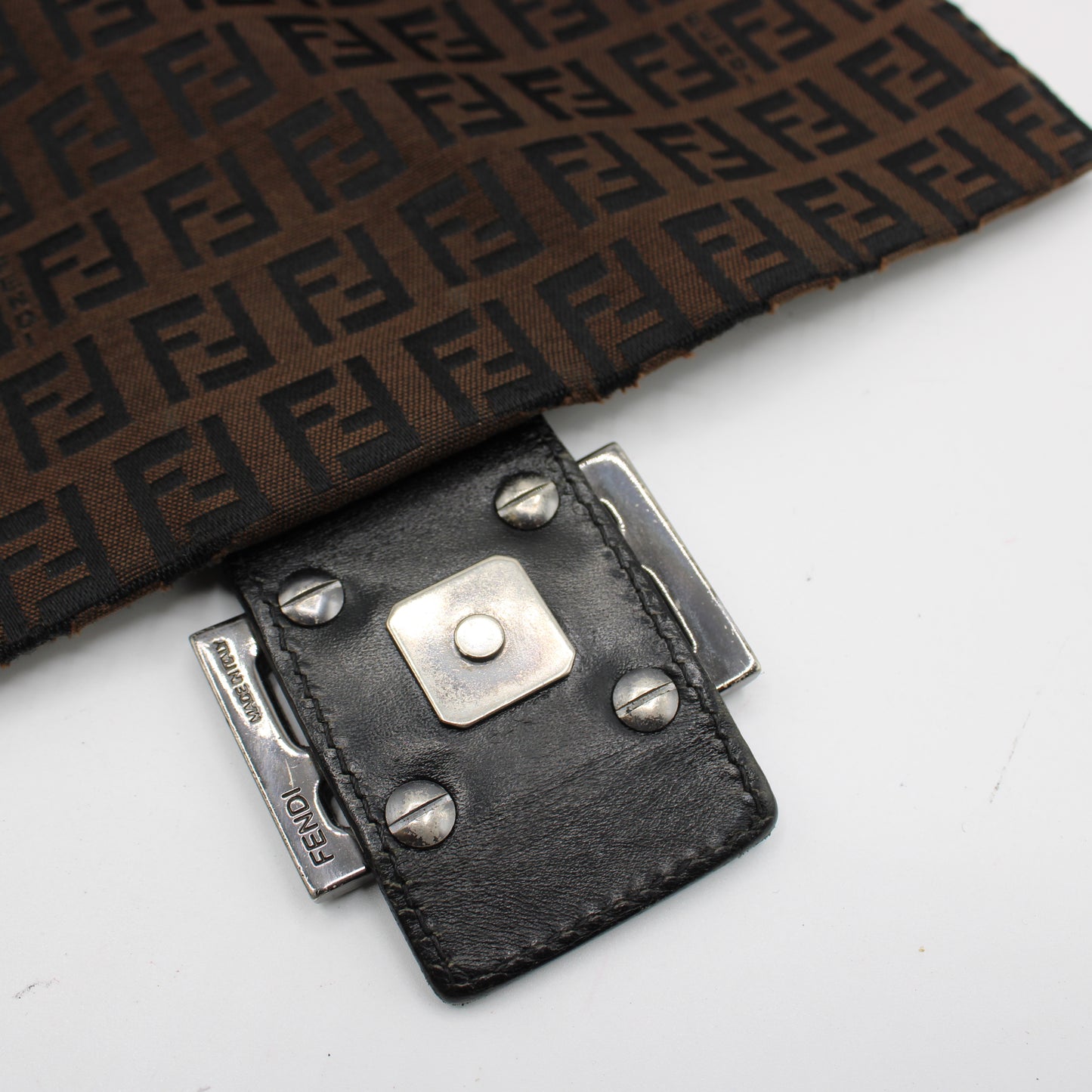 Fendi Brown Zucca Canvas Mama Baguette Shoulder Bag