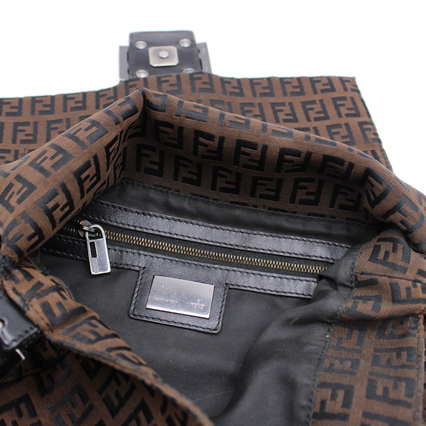 Fendi Brown Zucca Canvas Mama Baguette Shoulder Bag