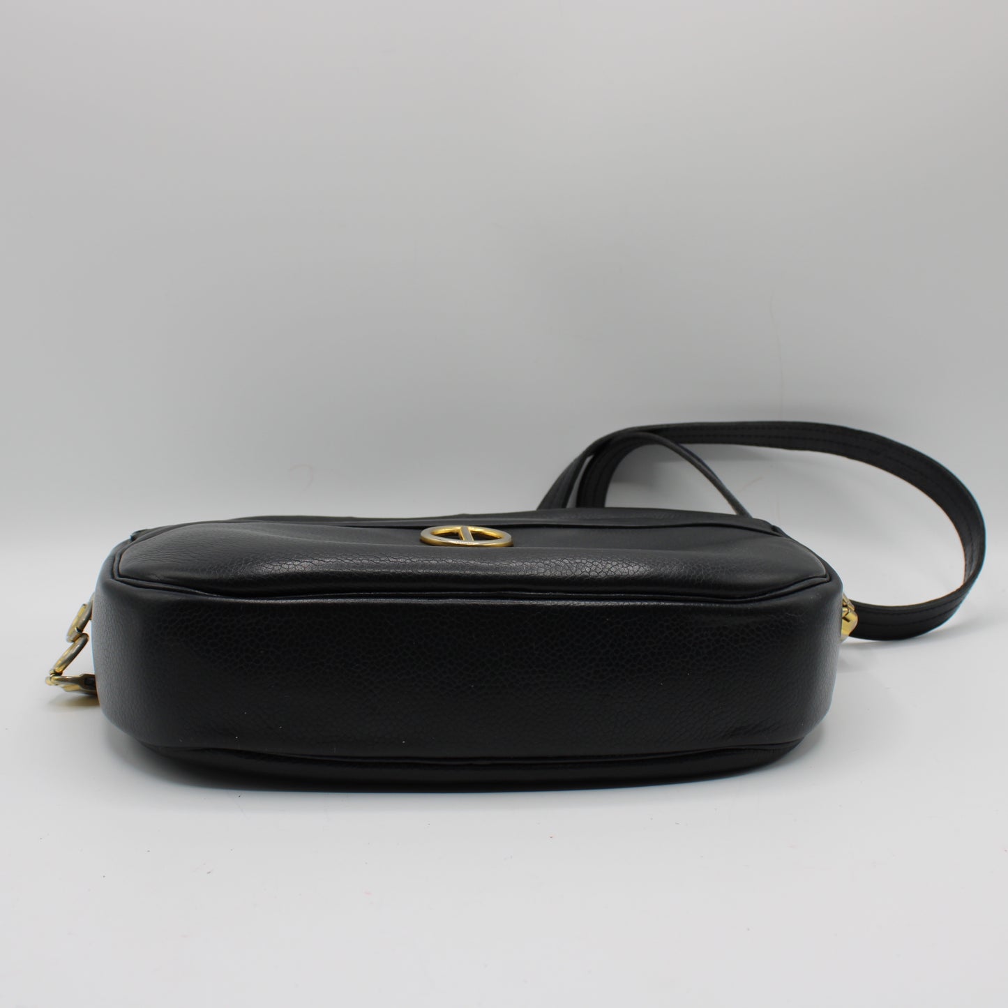 Christian Dior Black Leather CD Logo Crossbody Bag