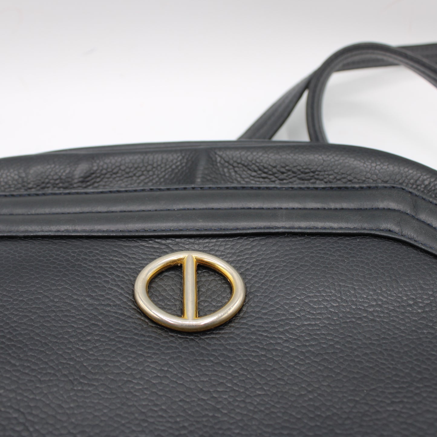 Christian Dior Black Leather CD Logo Crossbody Bag