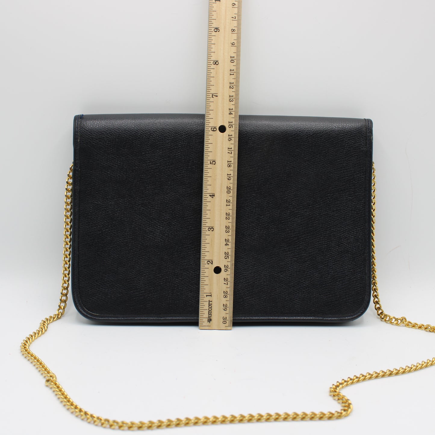 Christian Dior Black Textured Leather Chain Crossbody Bag