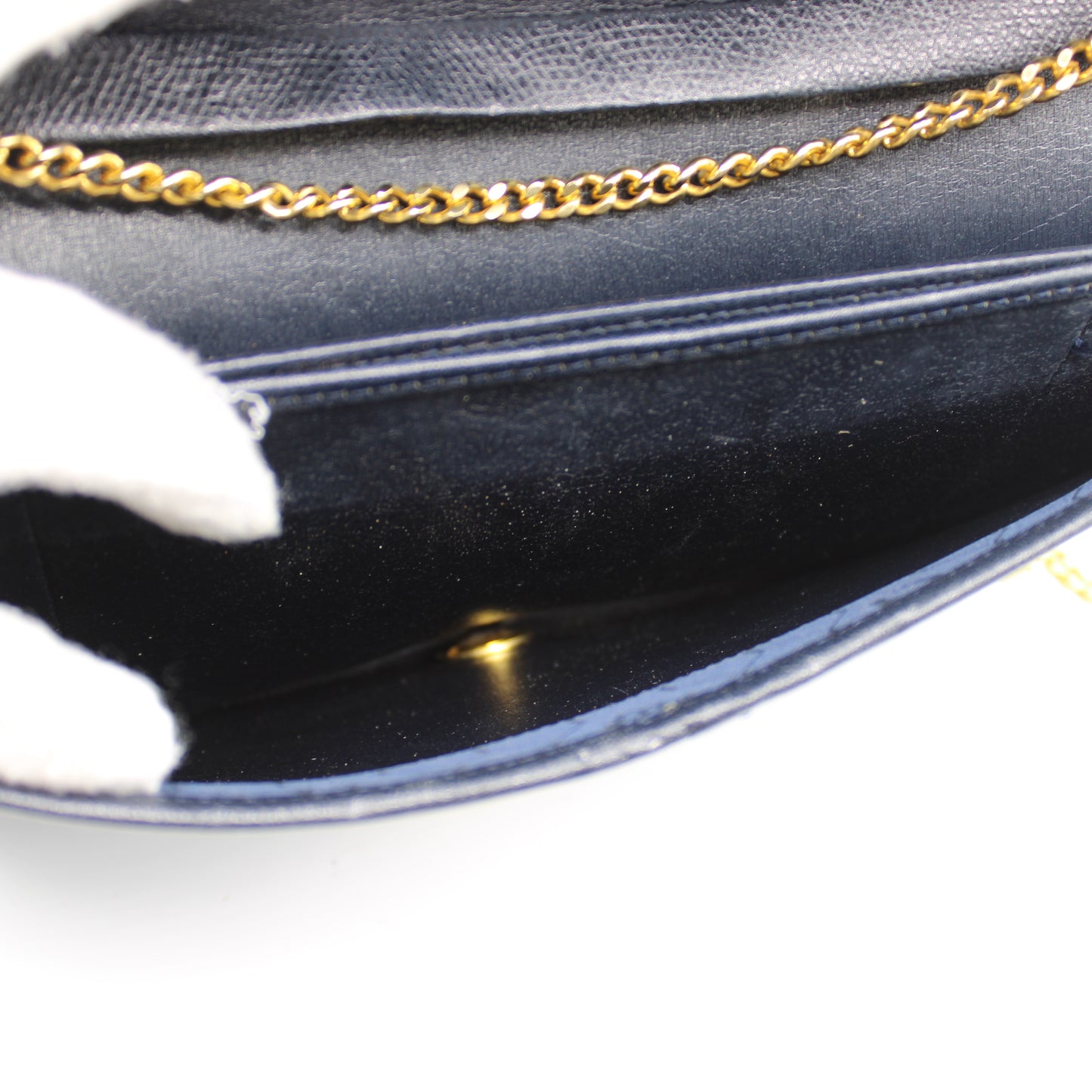 Christian Dior Black Textured Leather Chain Crossbody Bag