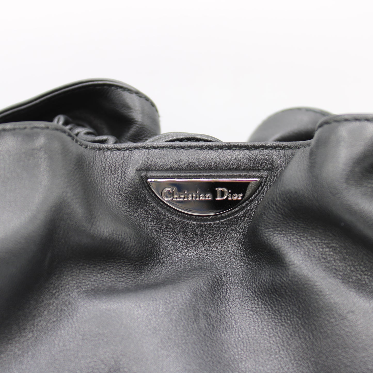Christian Dior Black Lambskin Malice Bucket Handbag