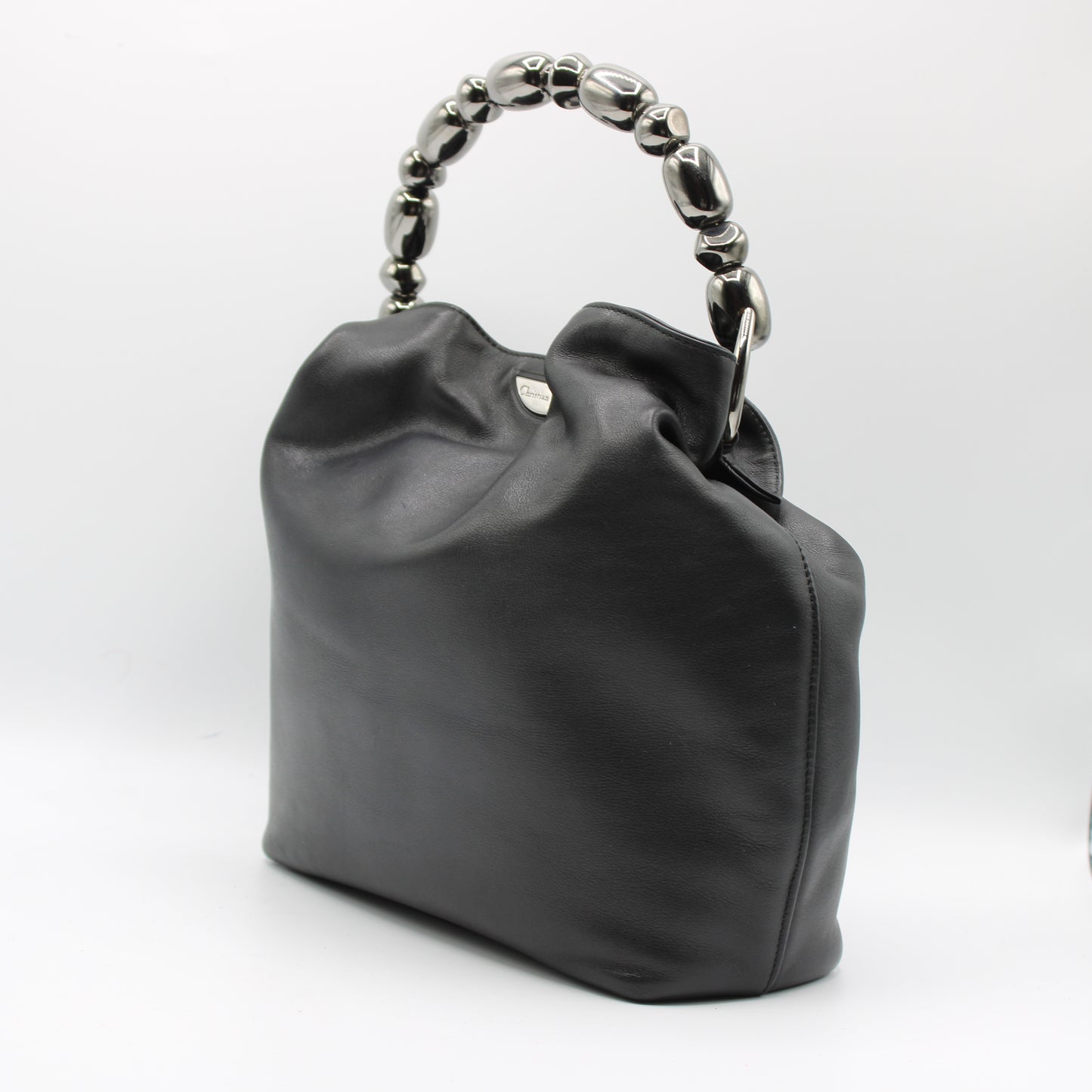 Christian Dior Black Lambskin Malice Bucket Handbag