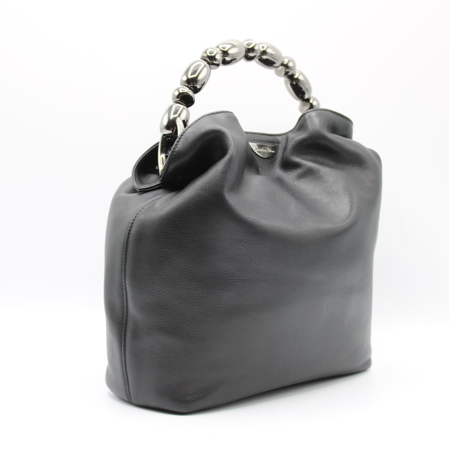 Christian Dior Black Lambskin Malice Bucket Handbag