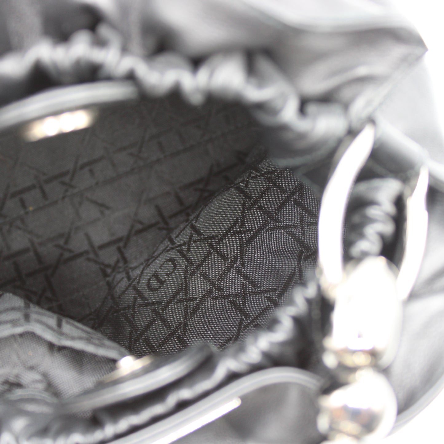 Christian Dior Black Lambskin Malice Bucket Handbag