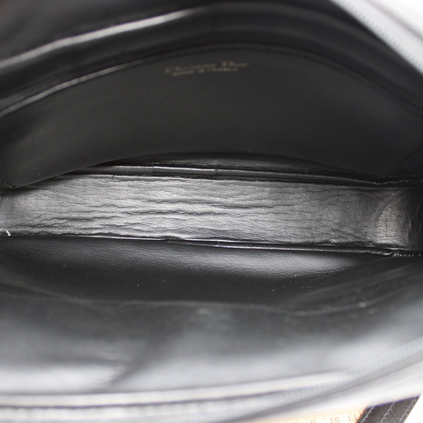 Christian Dior Black Leather Logo Chain Tote