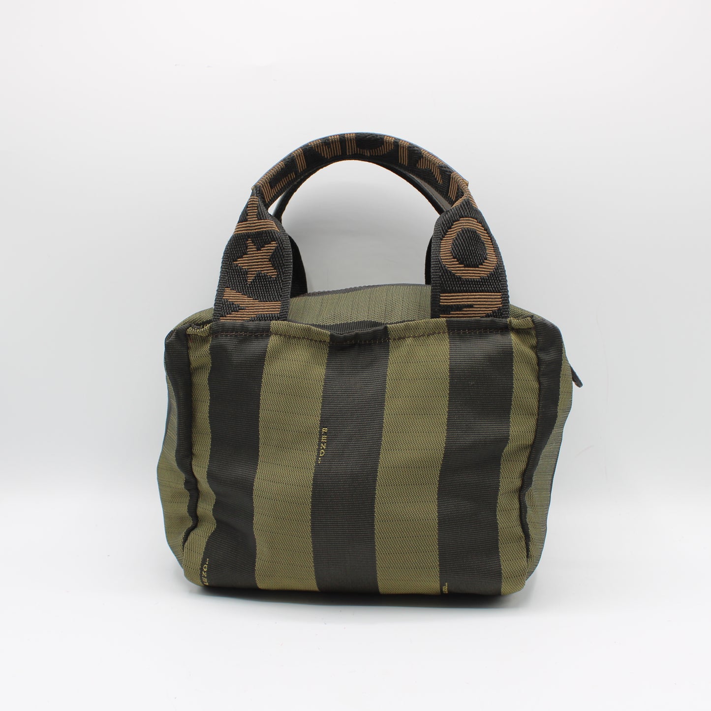 Fendi Khaki Black Pequin Striped Mini Handbag