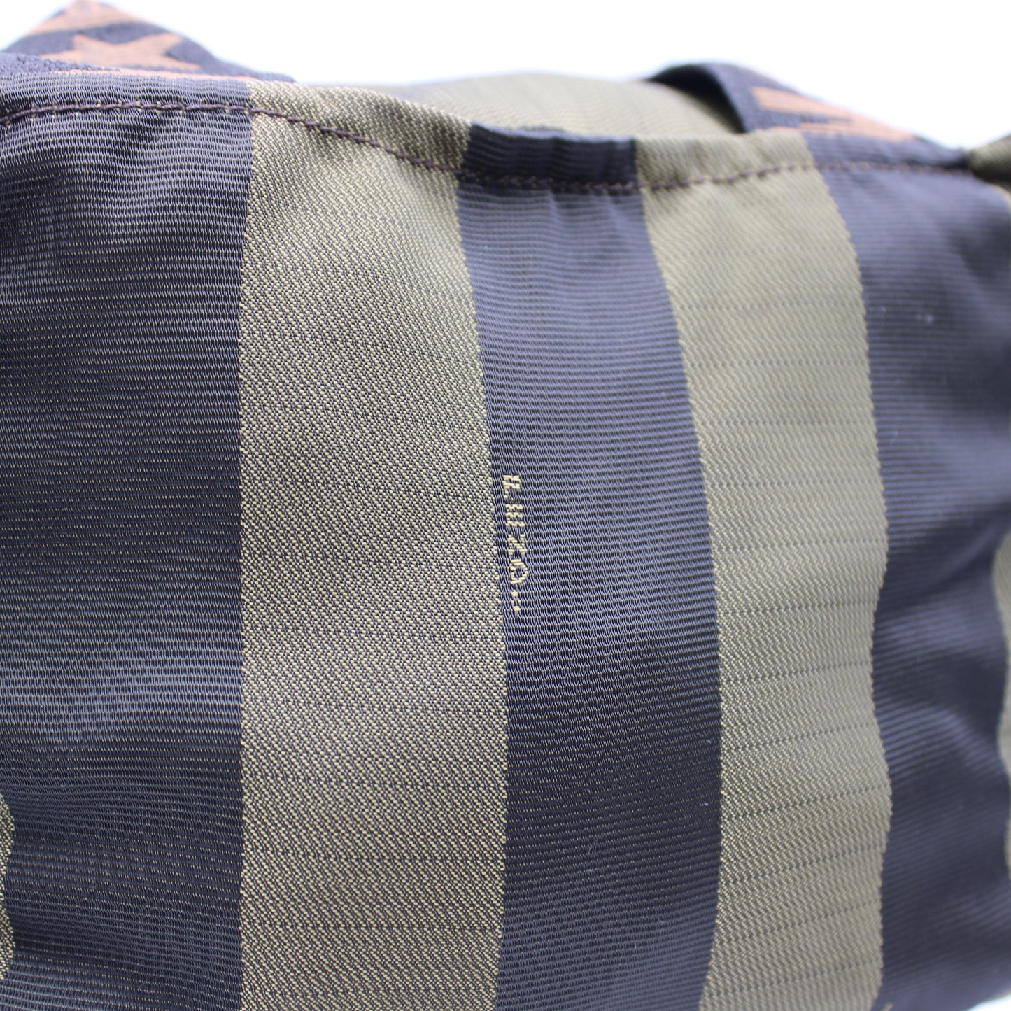 Fendi Khaki Black Pequin Striped Mini Handbag