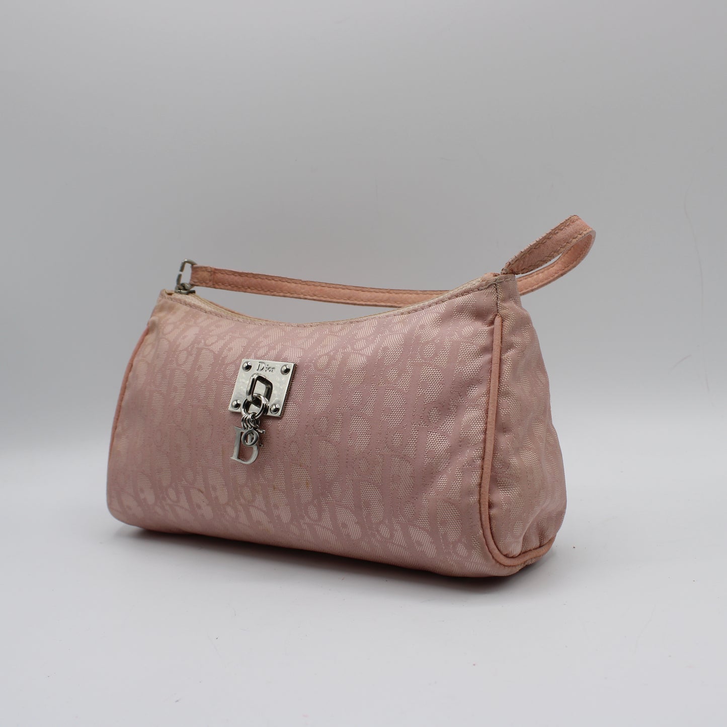 Christian Dior Pink Trotter Canvas Shoulder Bag