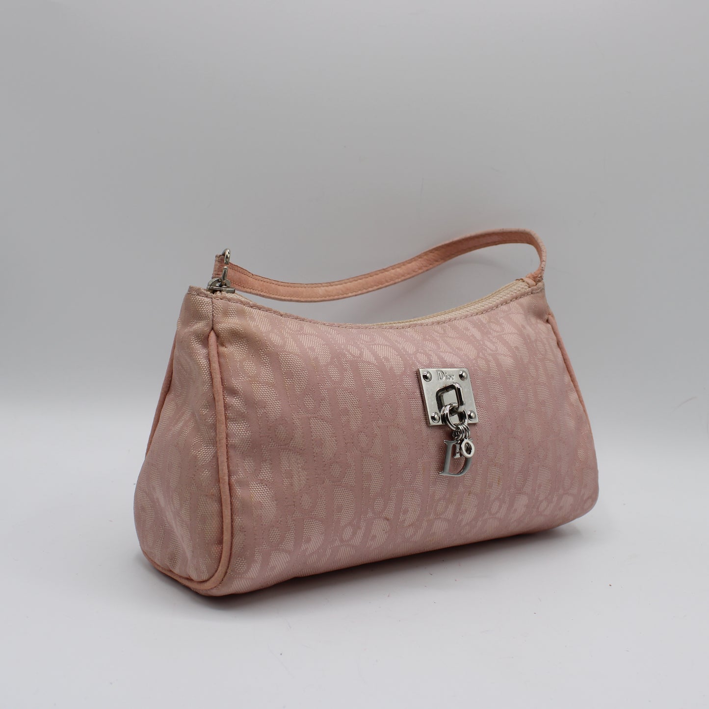 Christian Dior Pink Trotter Canvas Shoulder Bag