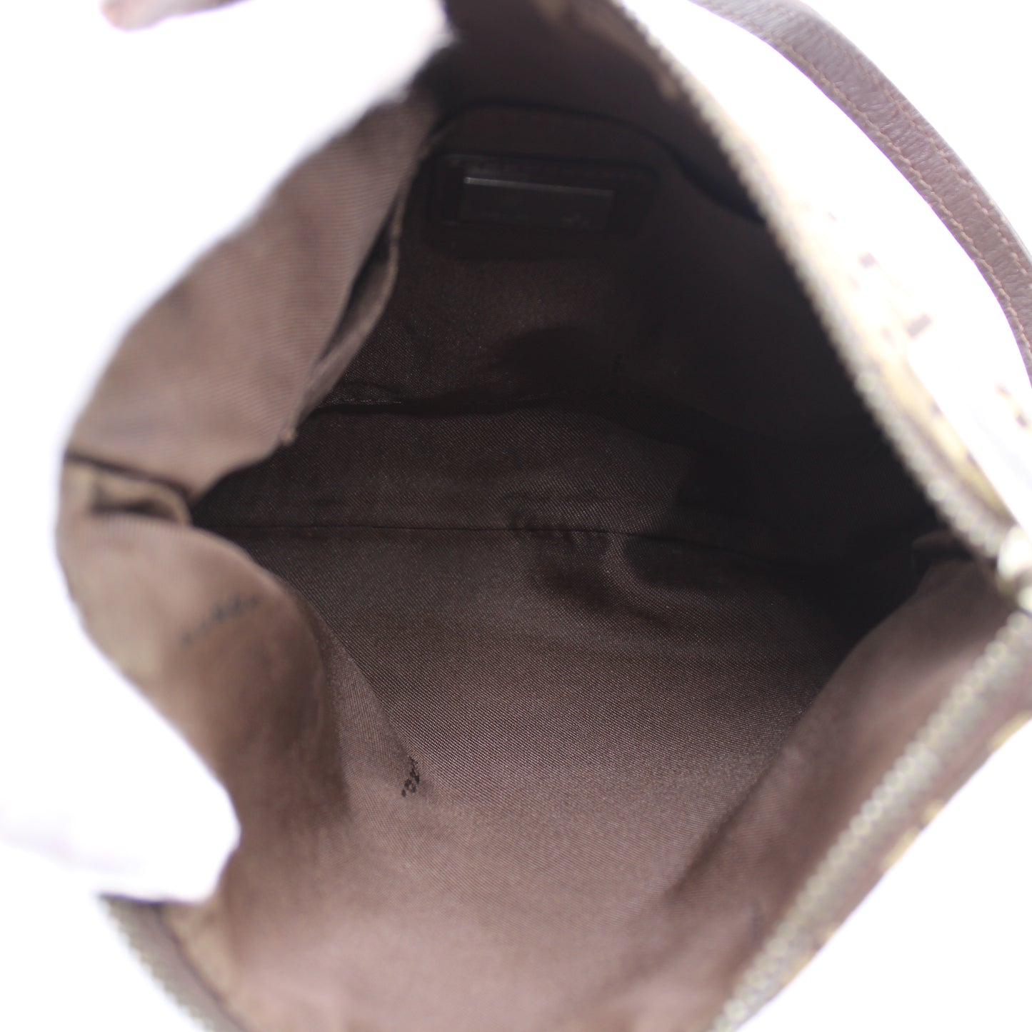 Fendi Brown Zucca Zucchino Canvas Pochette Shoulder Bag