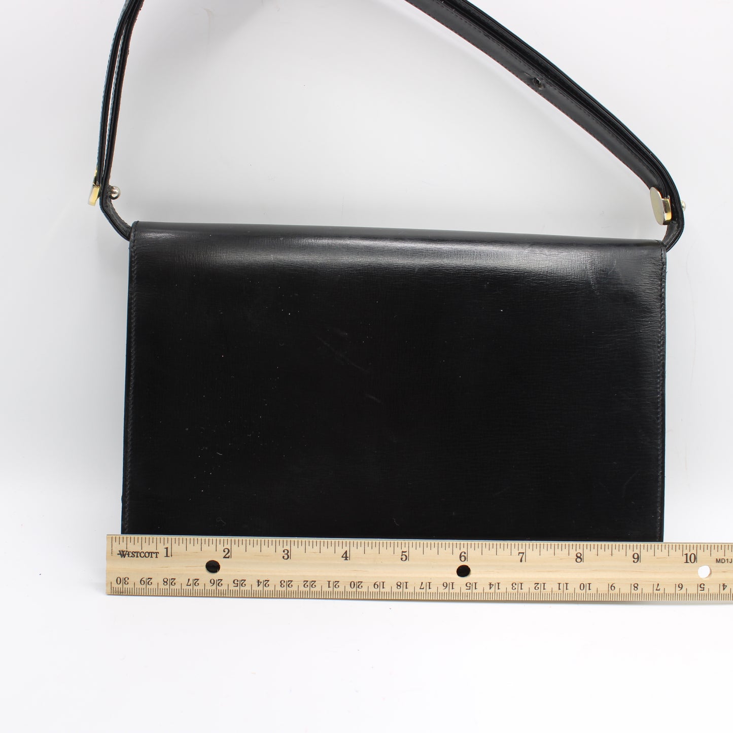 Christian Dior Black Leather Logo Flap Shoulder Bag