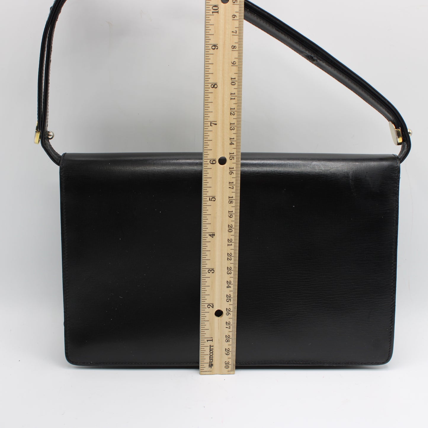 Christian Dior Black Leather Logo Flap Shoulder Bag