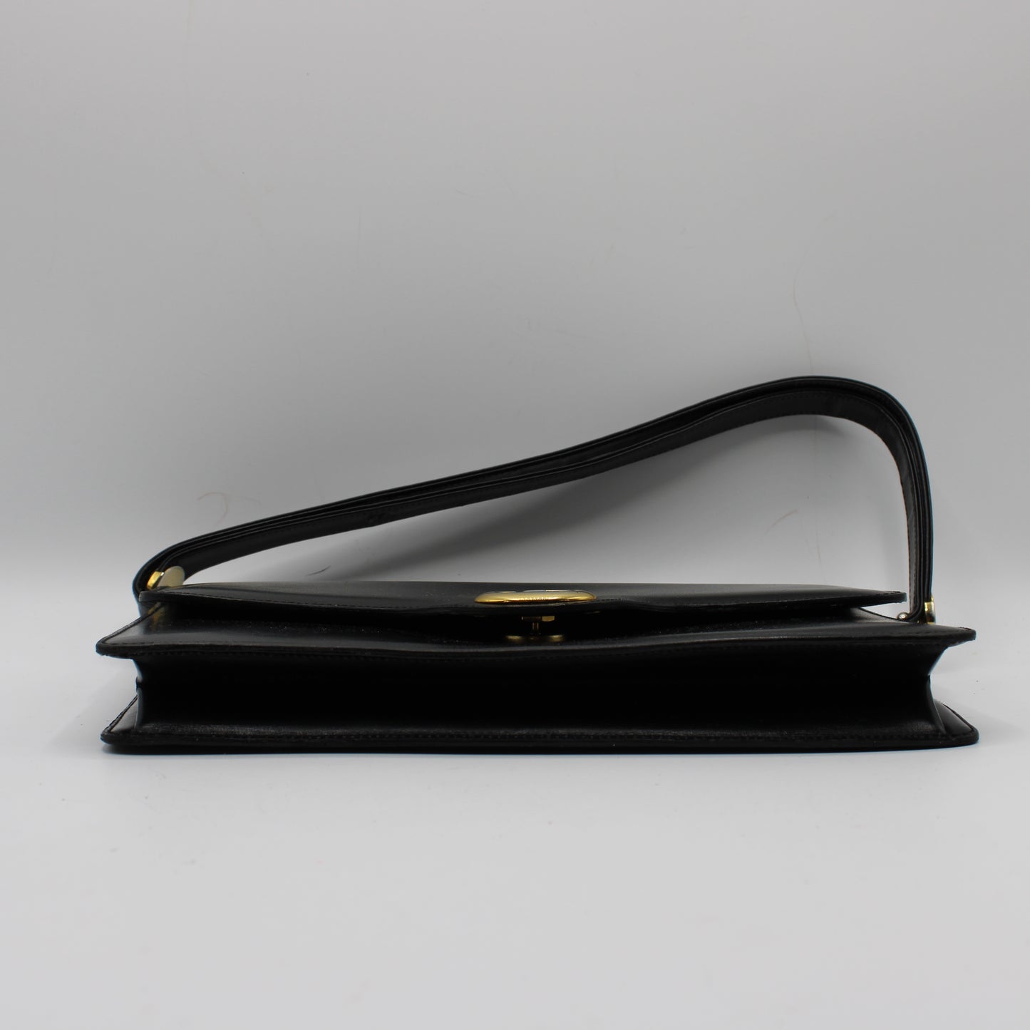 Christian Dior Black Leather Logo Flap Shoulder Bag