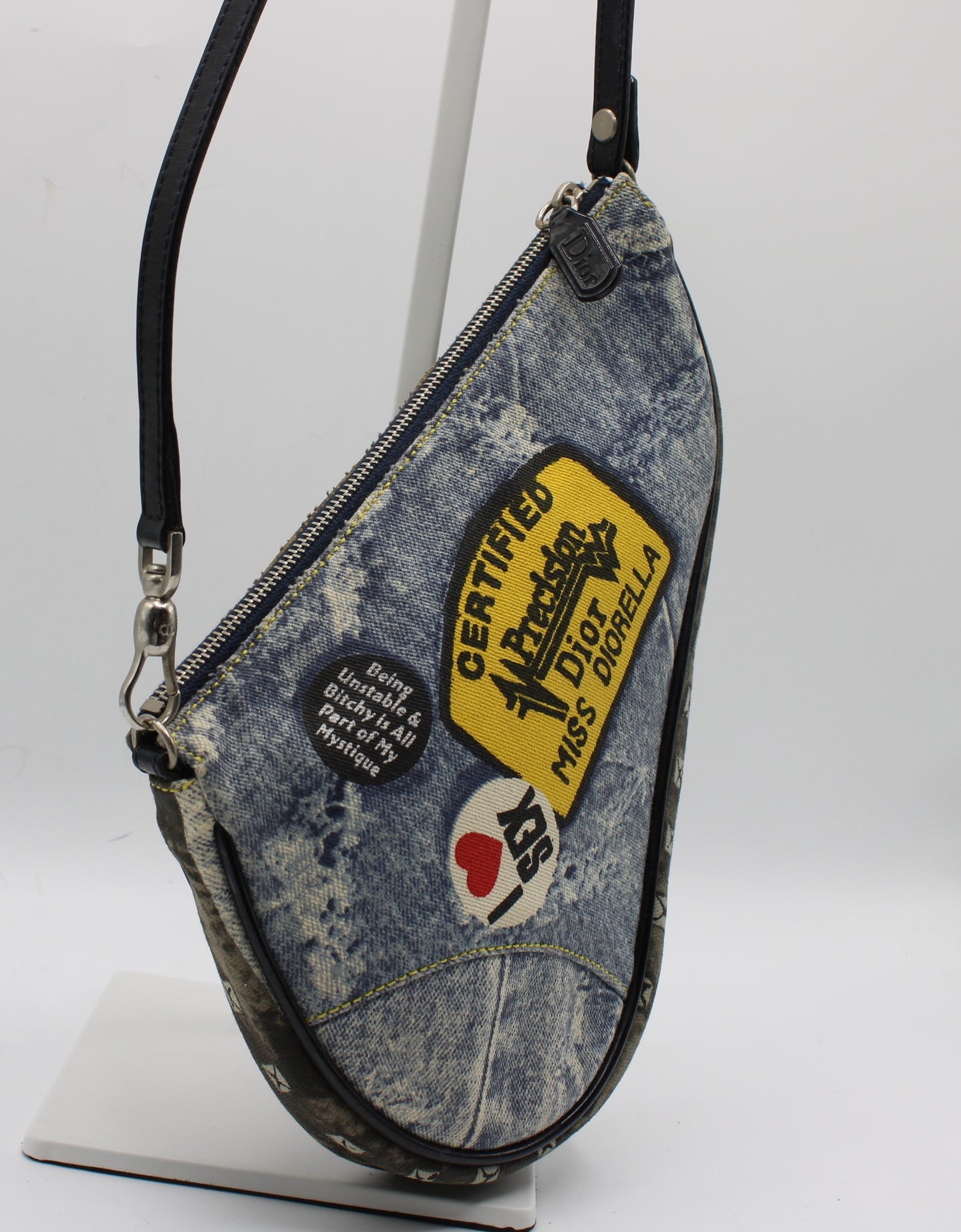 Christian Dior Denim Miss Diorella Saddle Bag