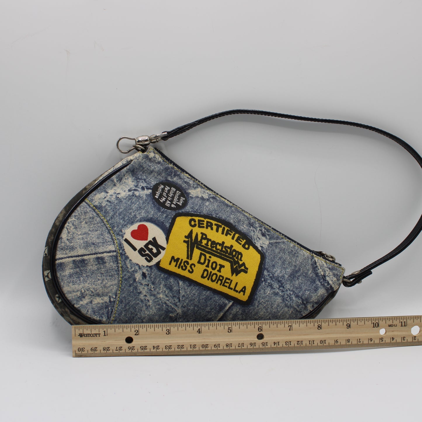 Christian Dior Denim Miss Diorella Saddle Bag