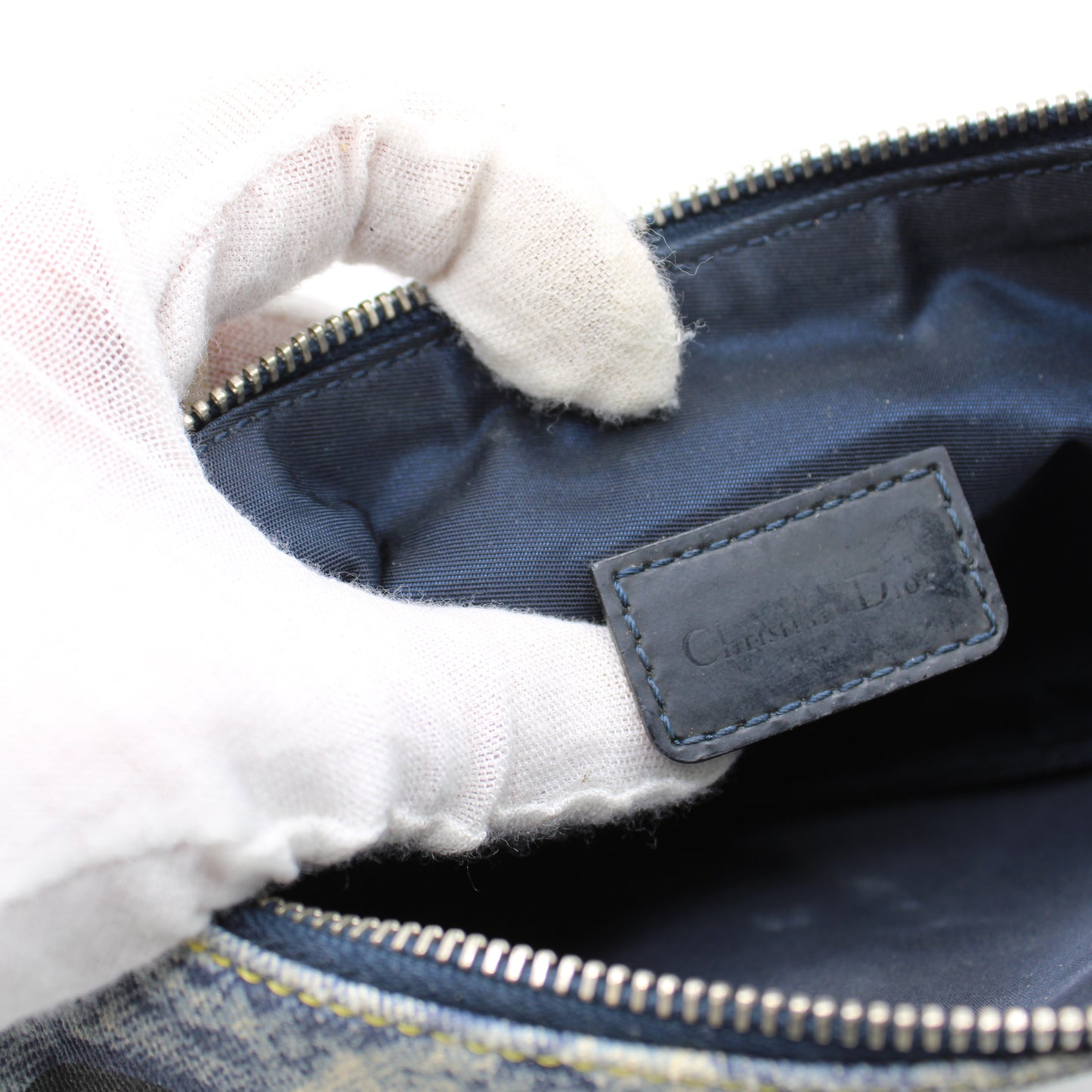 Christian Dior Denim Miss Diorella Saddle Bag