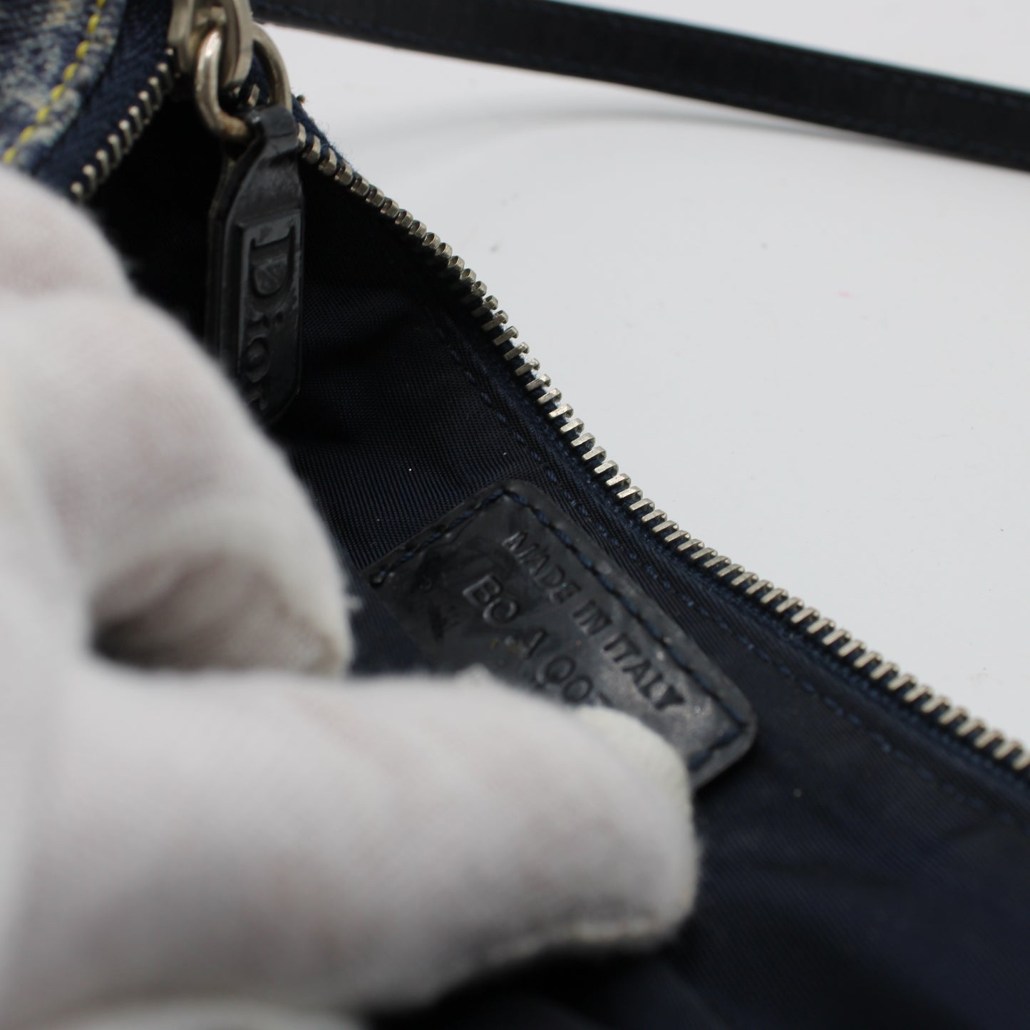 Christian Dior Denim Miss Diorella Saddle Bag