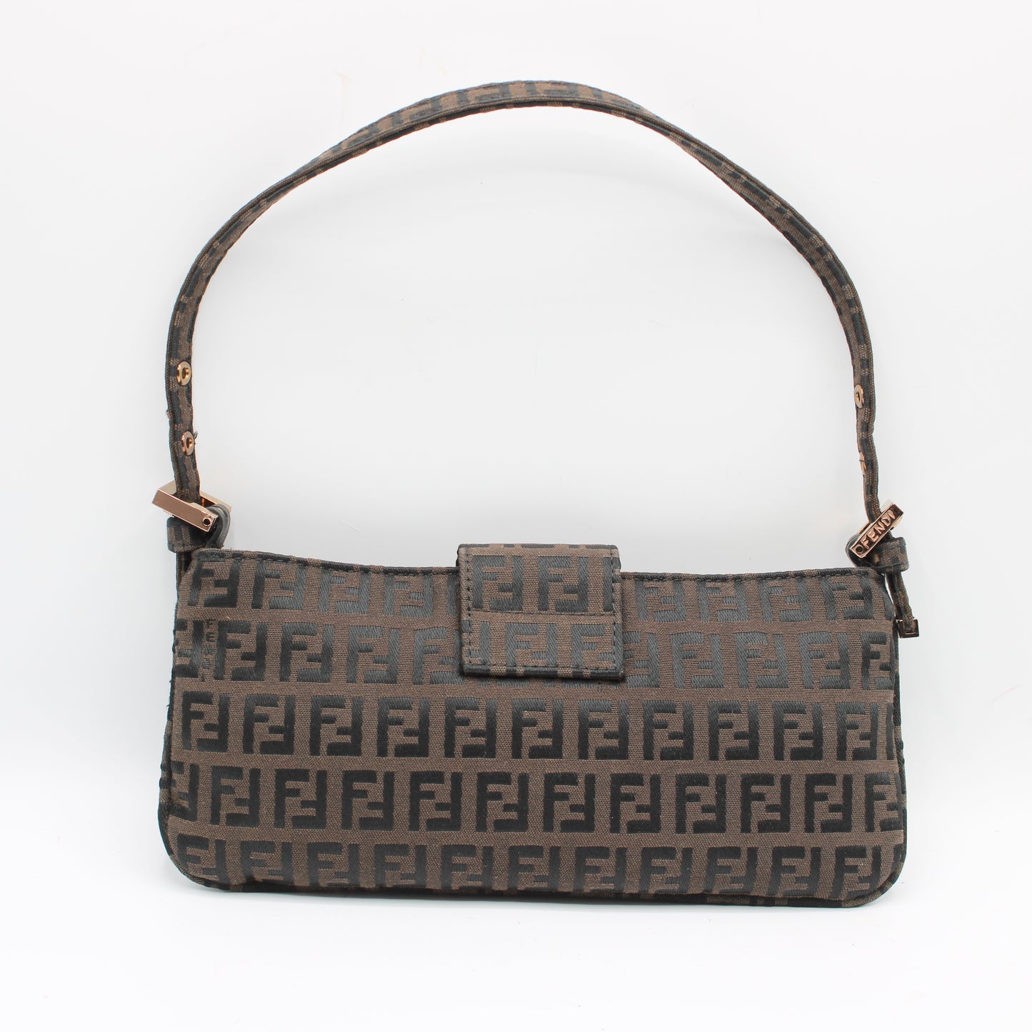 Fendi Brown Zucca Canvas Mini Mama Baguette Shoulder Bag