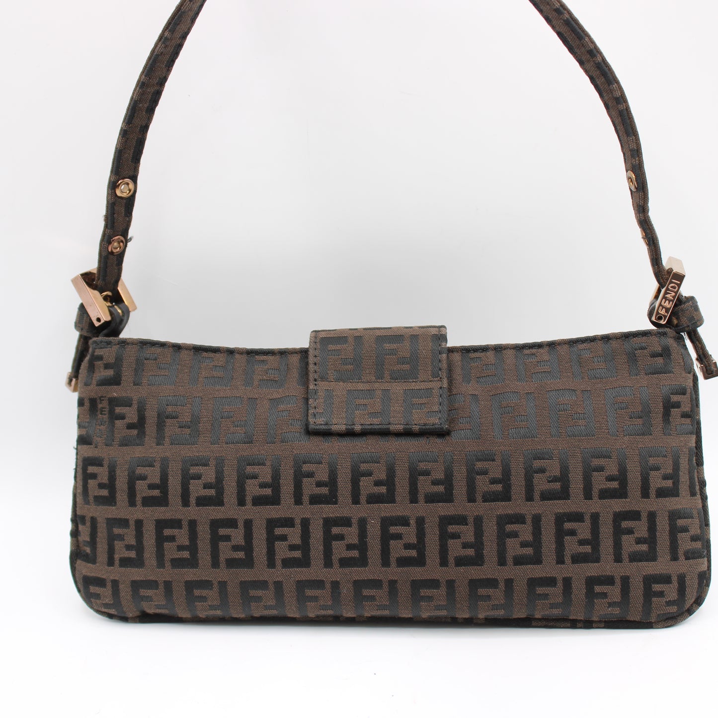 Fendi Brown Zucca Canvas Mini Mama Baguette Shoulder Bag