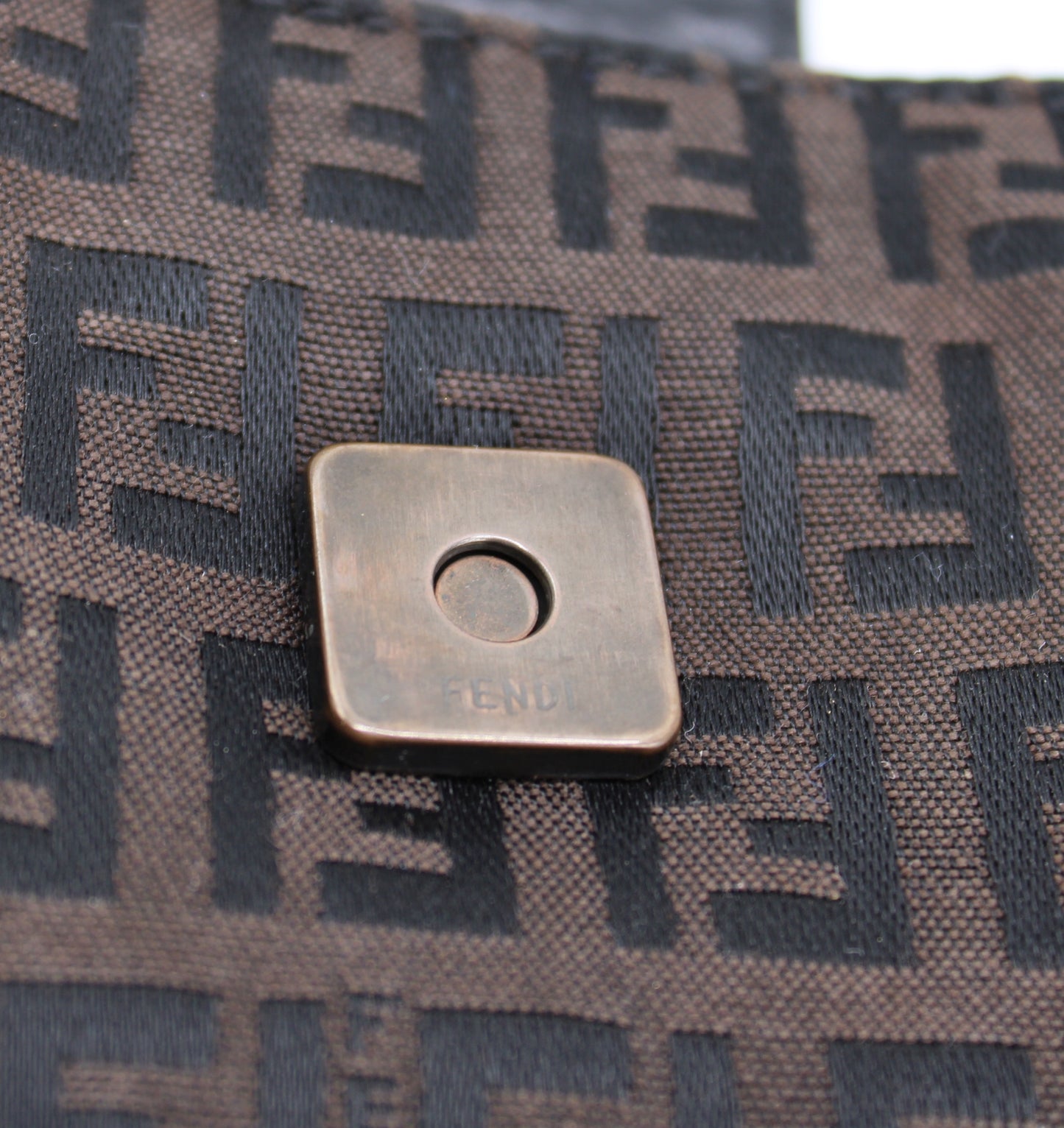 Fendi Brown Zucca Canvas Mini Mama Baguette Shoulder Bag