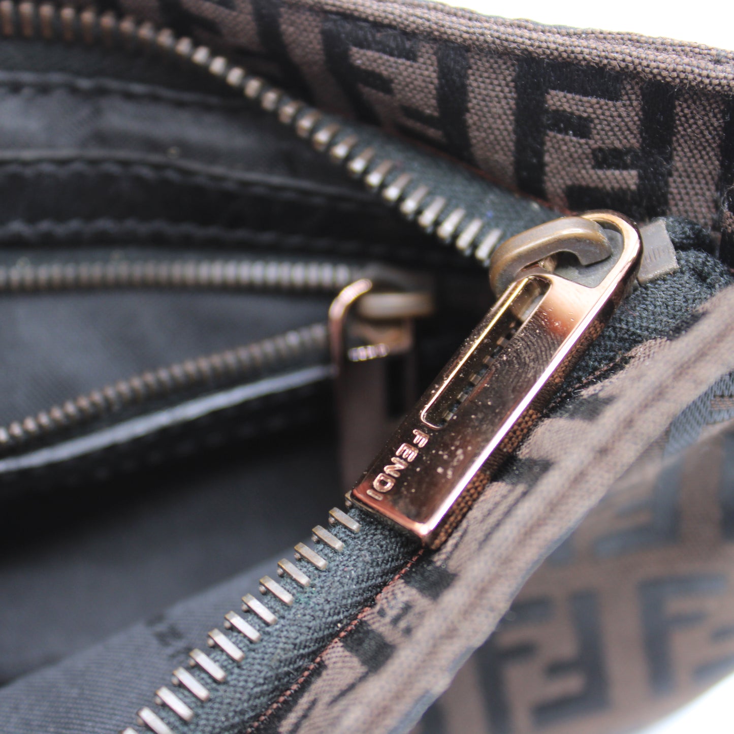 Fendi Brown Zucca Canvas Mini Mama Baguette Shoulder Bag